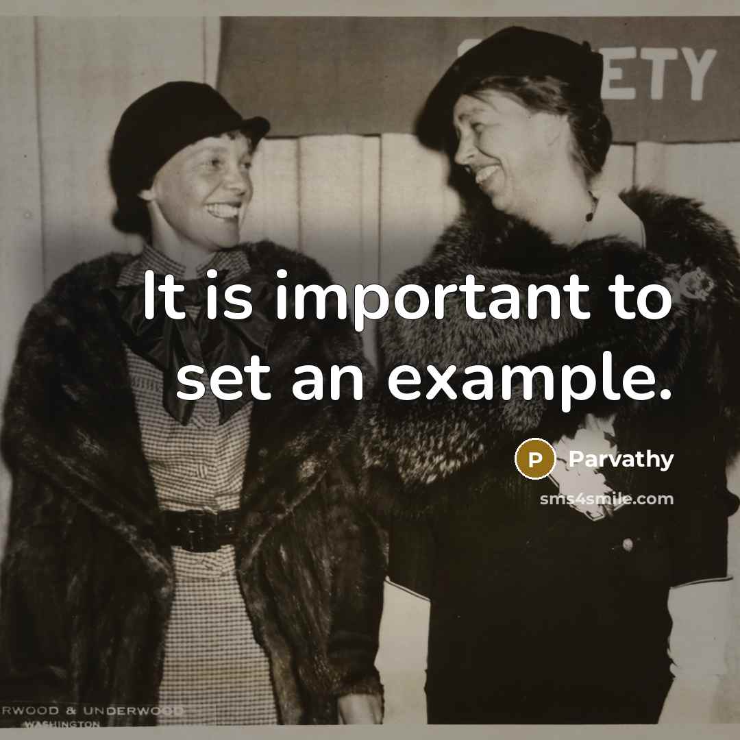 “It is important to set an example.” quote by Parvathy