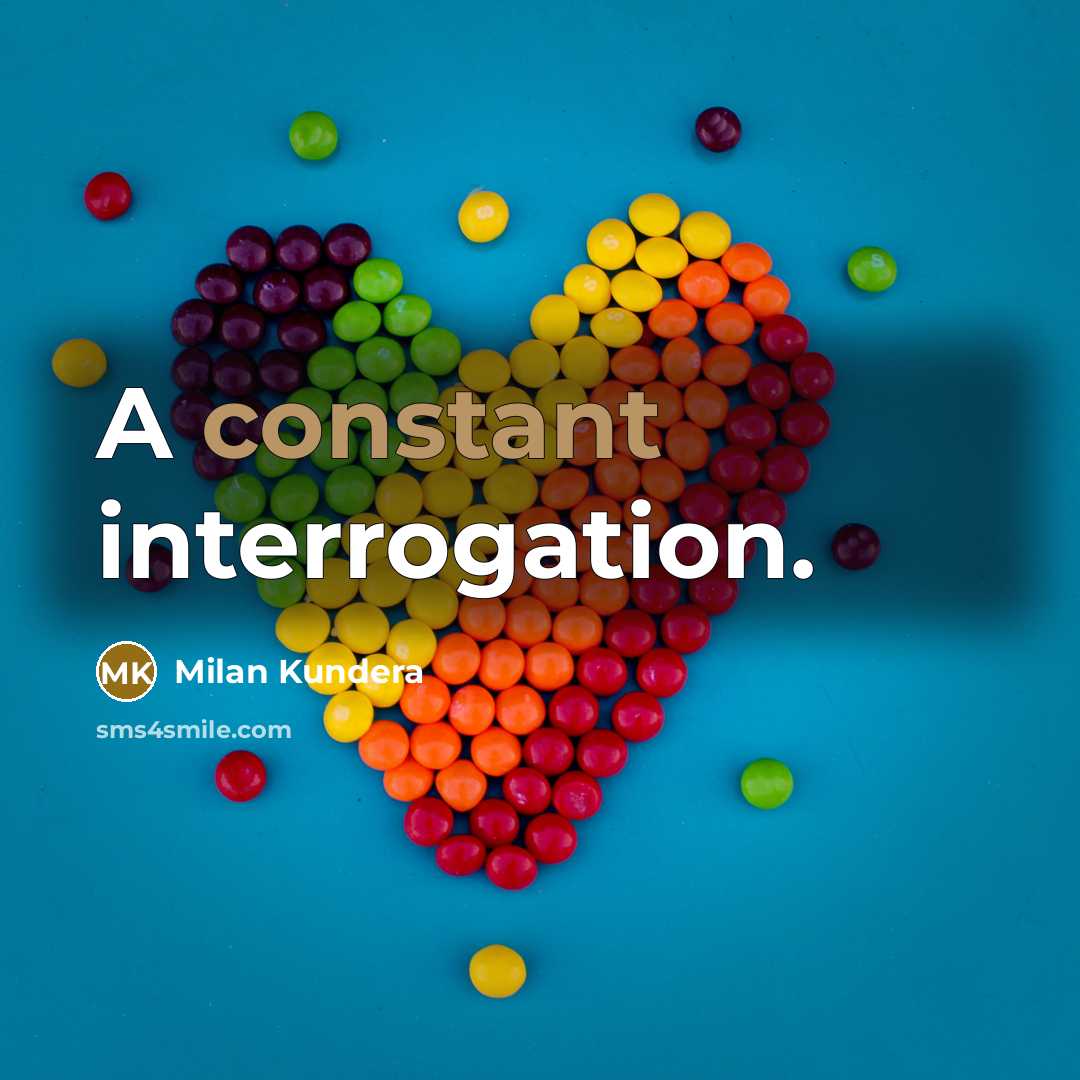“A constant interrogation.” quote by Milan Kundera