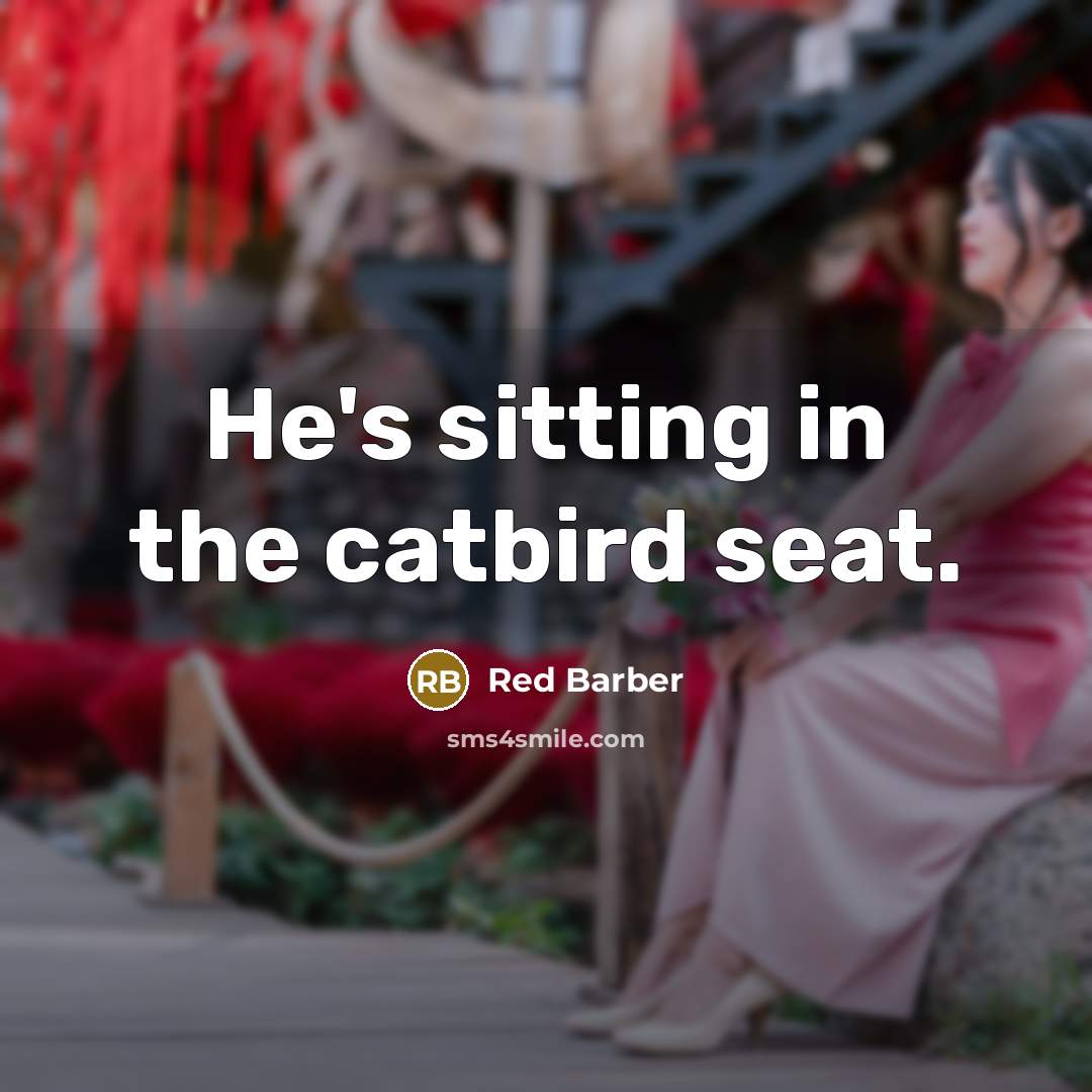 “He's sitting in the catbird seat.” quote by Red Barber