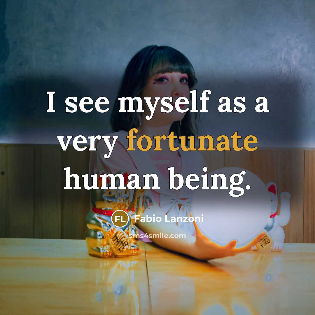 “I see myself as a very fortunate human being.” quote by Fabio Lanzoni