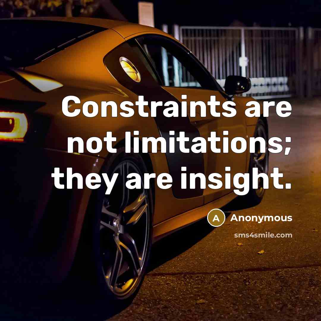 “Constraints are not limitations; they are insight.” quote by Anonymous