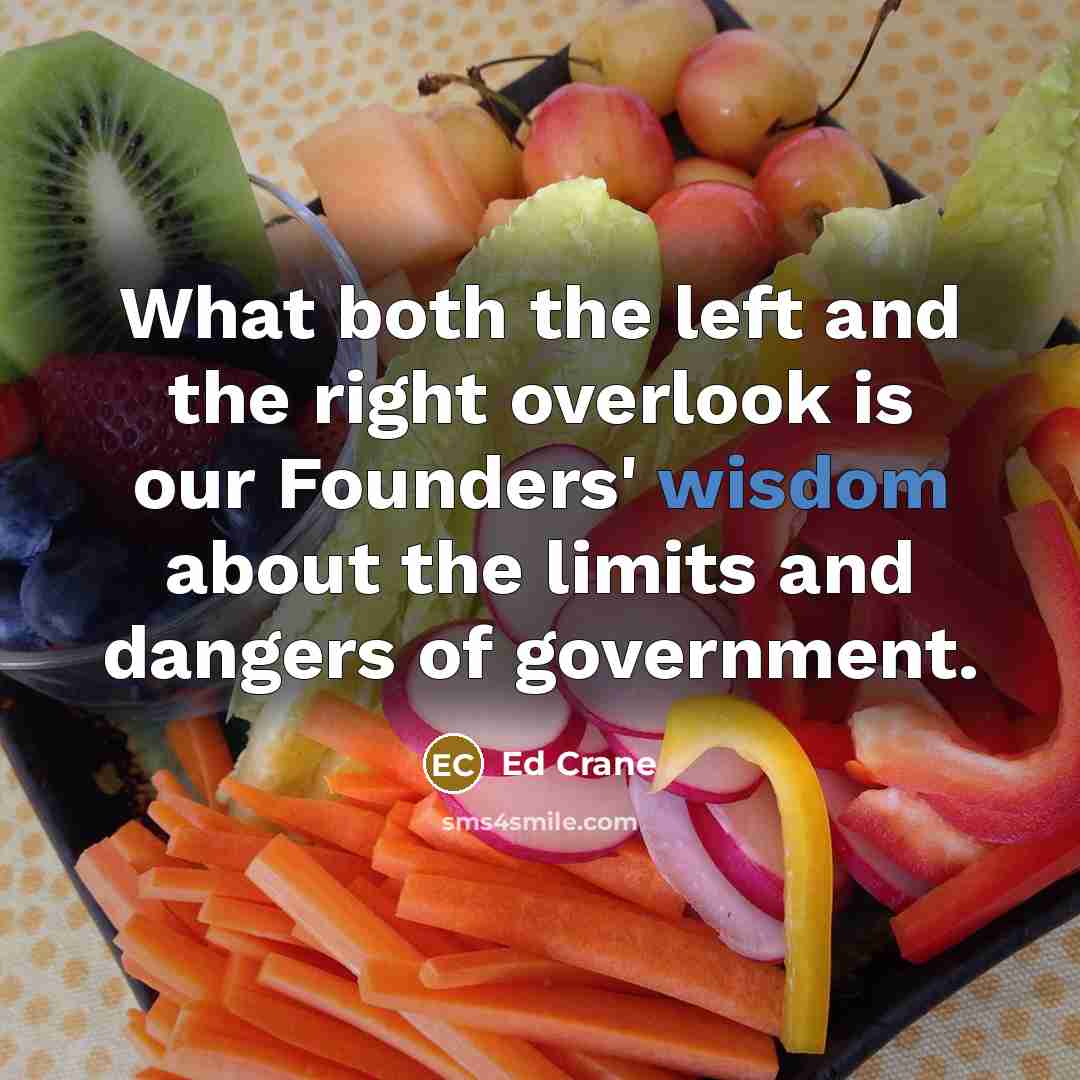 “What both the left and the right overlook is our Founders' wisdom about the limits and dangers of government.” quote by Ed Crane