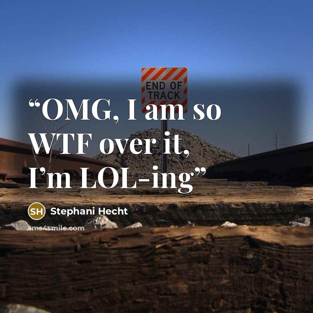 “OMG, I am so WTF over it, I’m LOL-ing” quote by Stephani Hecht