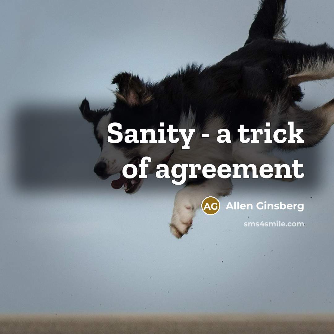 “Sanity - a trick of agreement” quote by Allen Ginsberg