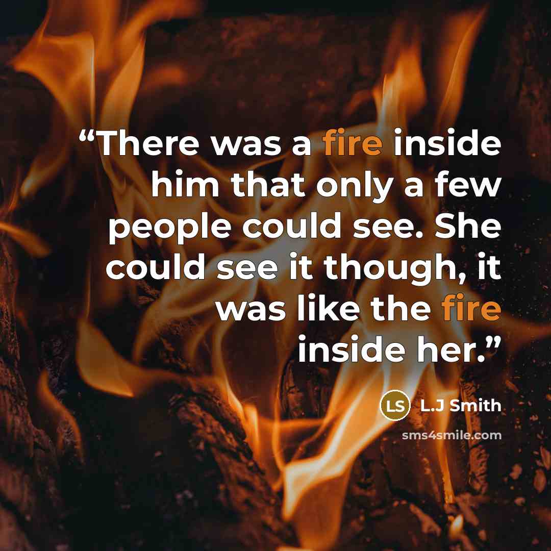 “There was a fire inside him that only a few people could see. She could see it though, it was like the fire inside her.” quote by L.J Smith