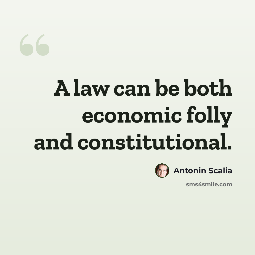 “A law can be both economic folly and constitutional.” quote by Antonin Scalia