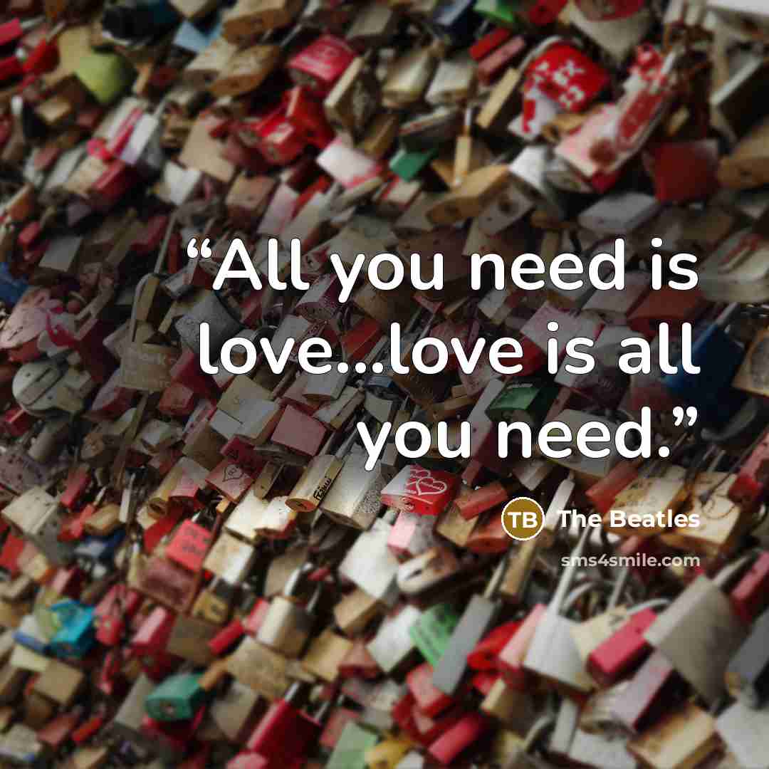 “All you need is love...love is all you need.” quote by The Beatles