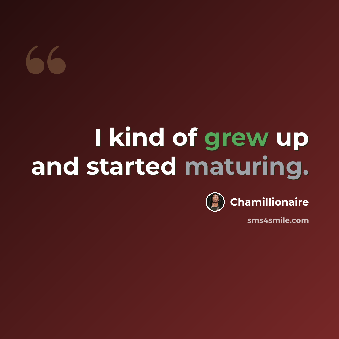 “I kind of grew up and started maturing.” quote by Chamillionaire