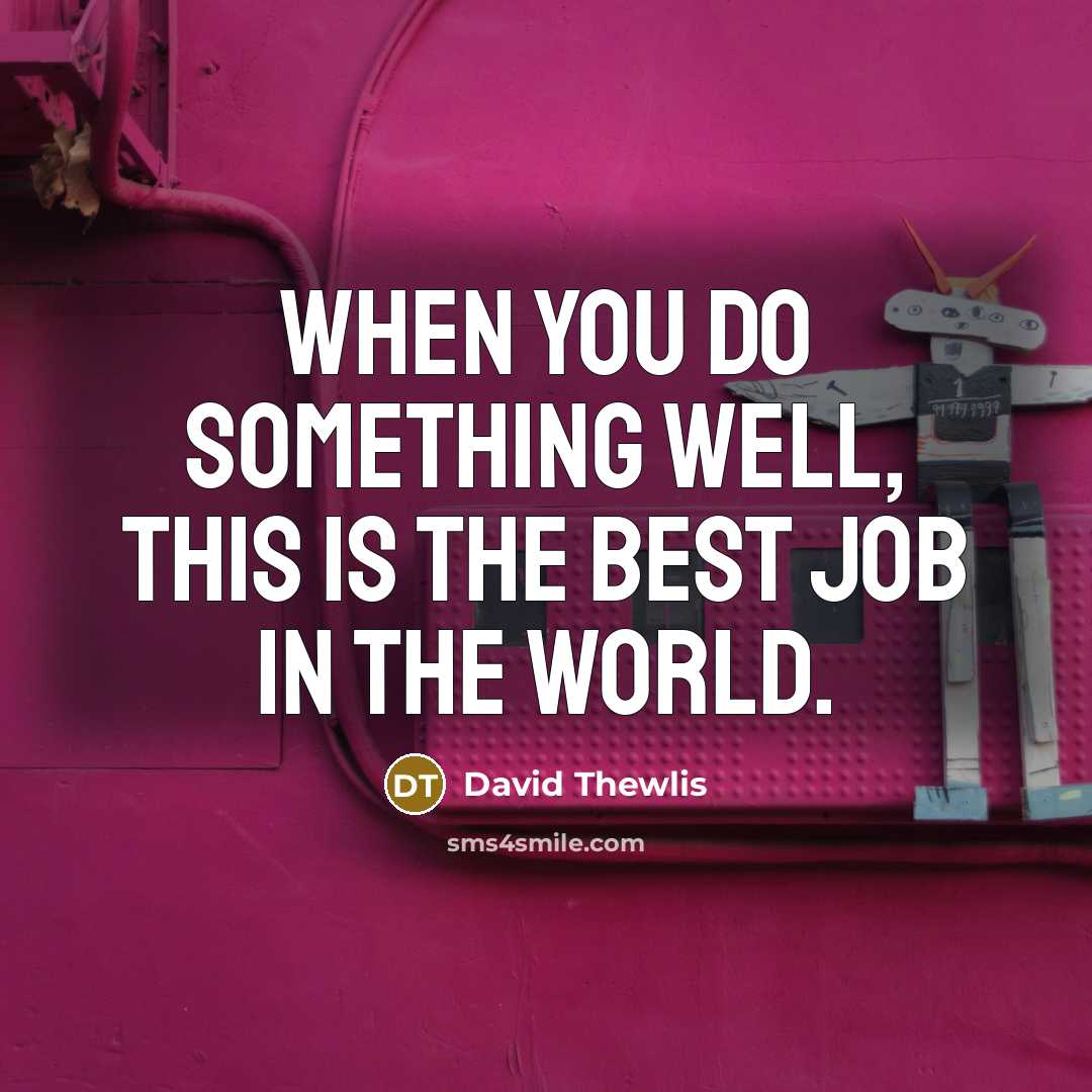 “When you do something well, this is the best job in the world.” quote by David Thewlis