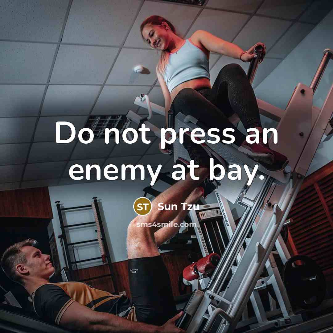 “Do not press an enemy at bay.” quote by Sun Tzu