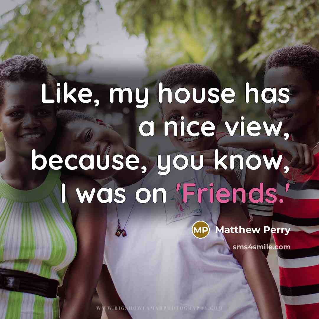 “Like, my house has a nice view, because, you know, I was on 'Friends.'” quote by Matthew Perry