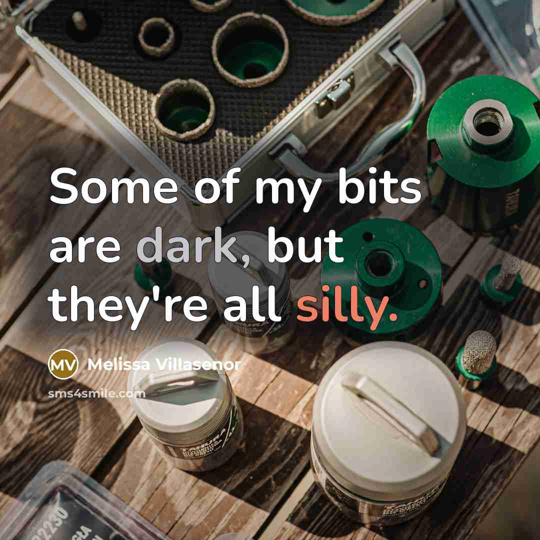 “Some of my bits are dark, but they're all silly.” quote by Melissa Villasenor