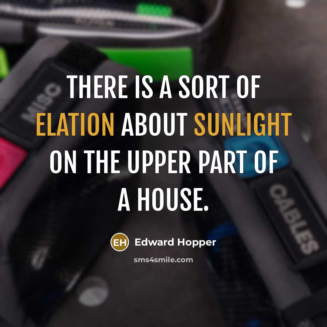 “There is a sort of elation about sunlight on the upper part of a house.” quote by Edward Hopper