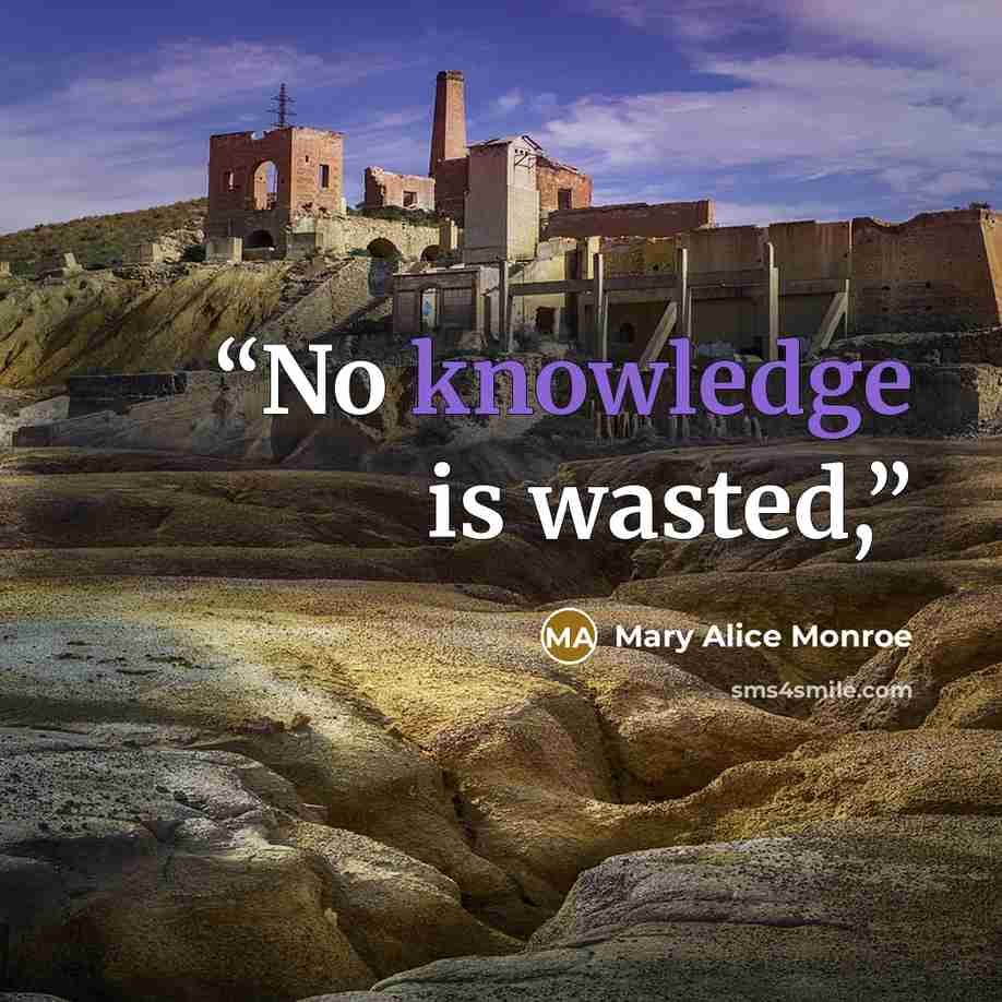 “No knowledge is wasted,” quote by Mary Alice Monroe