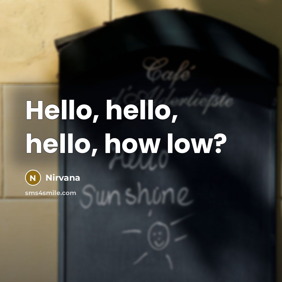 “Hello, hello, hello, how low?” quote by Nirvana