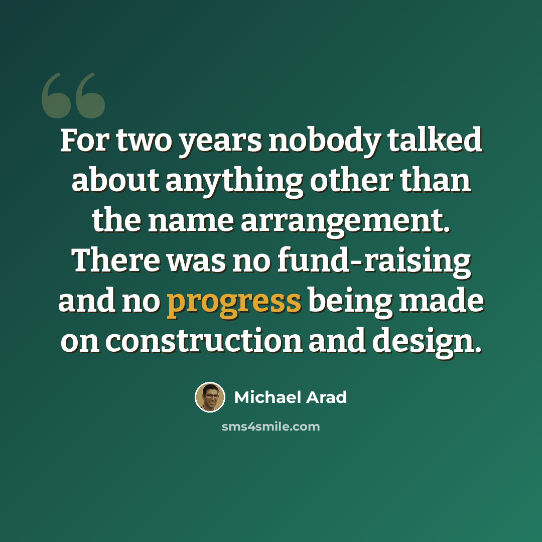 “For two years nobody talked about anything other than the name arrangement. There was no fund-raising and no progress being made on construction and design.” quote by Michael Arad