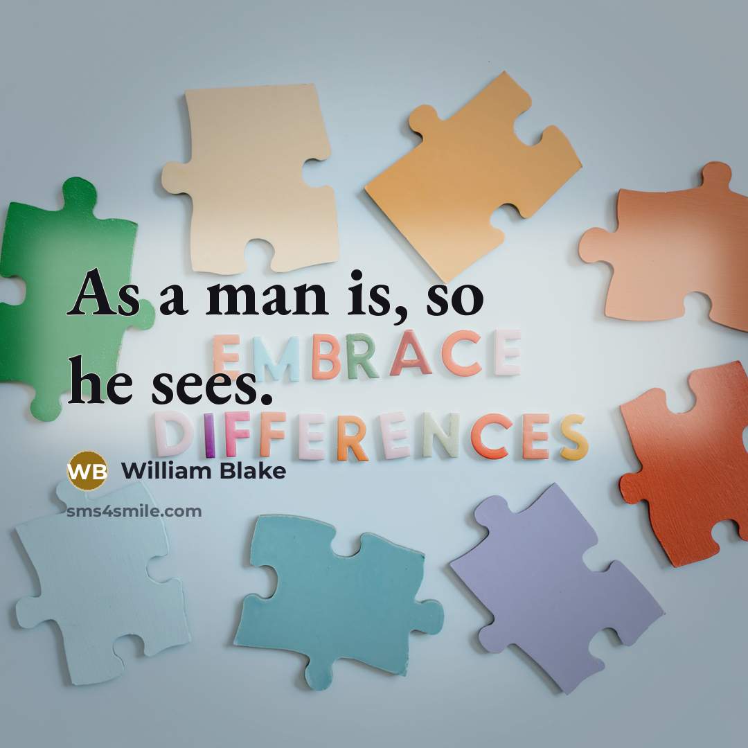 “As a man is, so he sees.” quote by William Blake