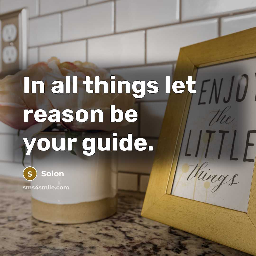 “In all things let reason be your guide.” quote by Solon