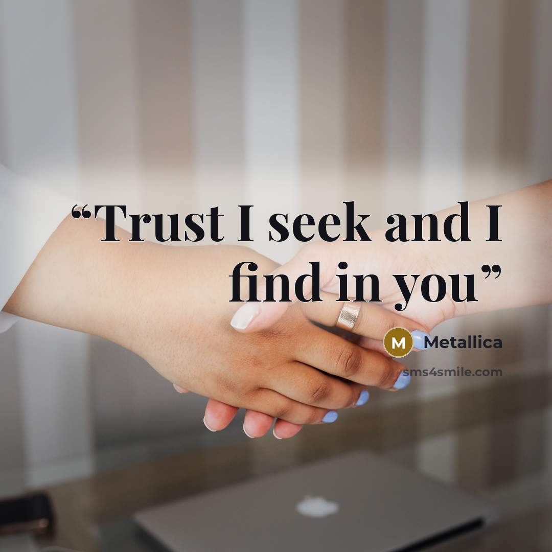 “Trust I seek and I find in you” quote by Metallica