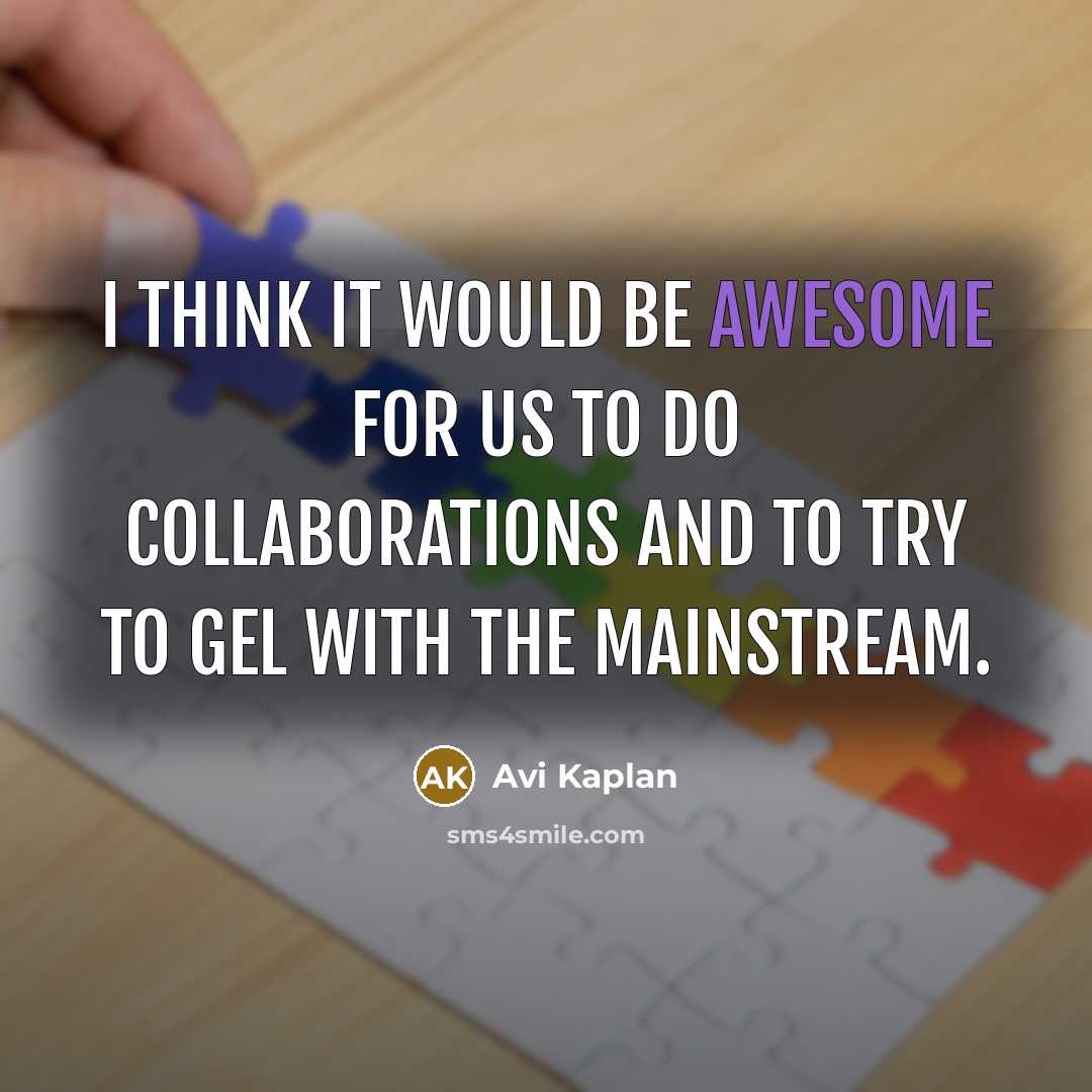 “I think it would be awesome for us to do collaborations and to try to gel with the mainstream.” quote by Avi Kaplan
