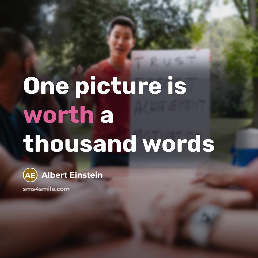 “One picture is worth a thousand words” quote by Albert Einstein