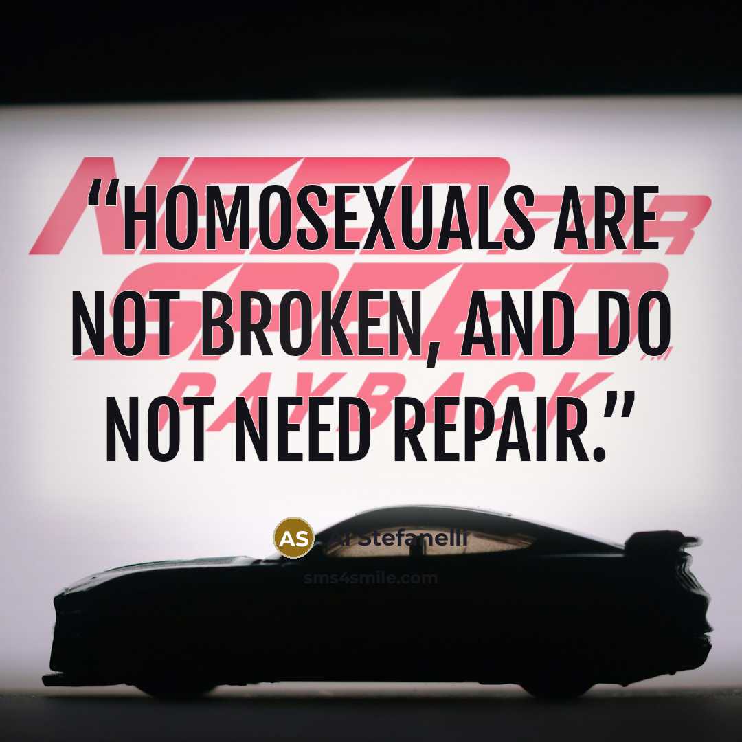 “Homosexuals are not broken, and do not need repair.” quote by Al Stefanelli