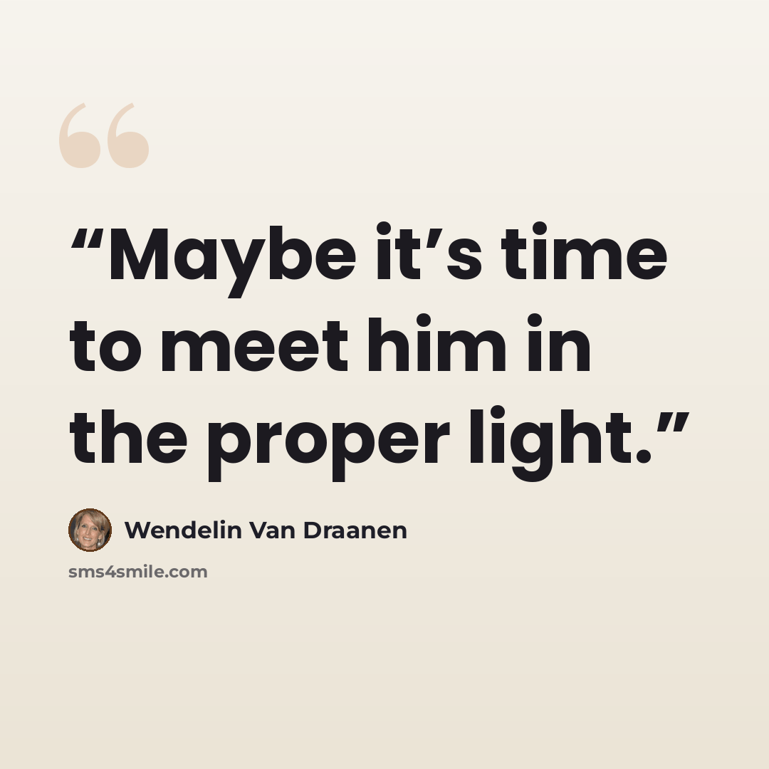 “Maybe it’s time to meet him in the proper light.” quote by Wendelin Van Draanen