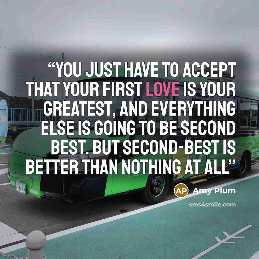 “You just have to accept that your first love is your greatest, and everything else is going to be second best. But second-best is better than nothing at all” quote by Amy Plum