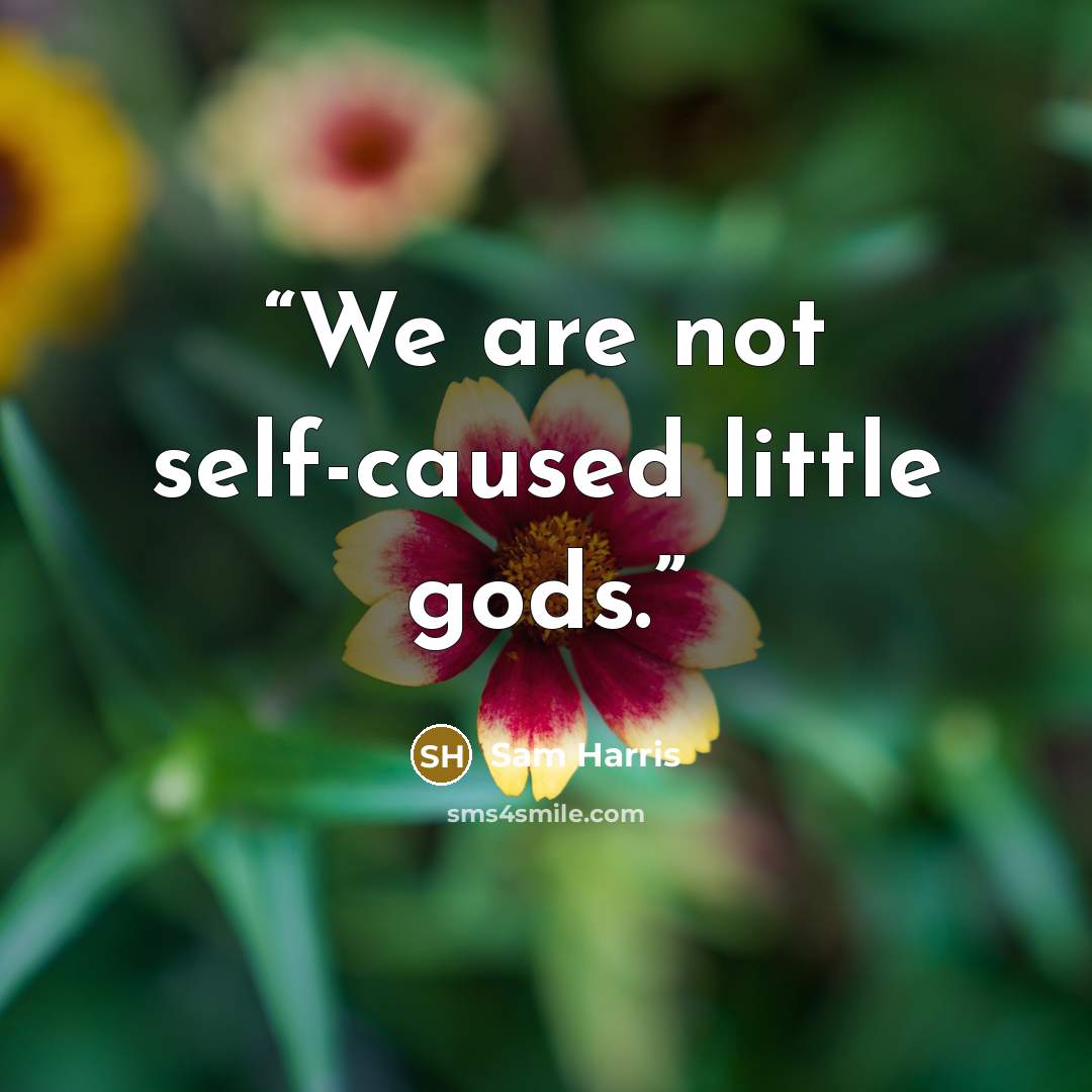 “We are not self-caused little gods.” quote by Sam Harris