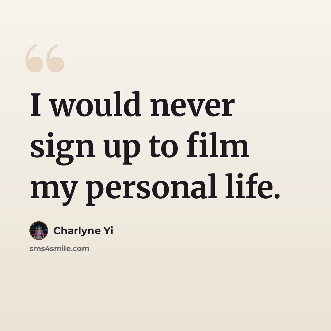 “I would never sign up to film my personal life.” quote by Charlyne Yi