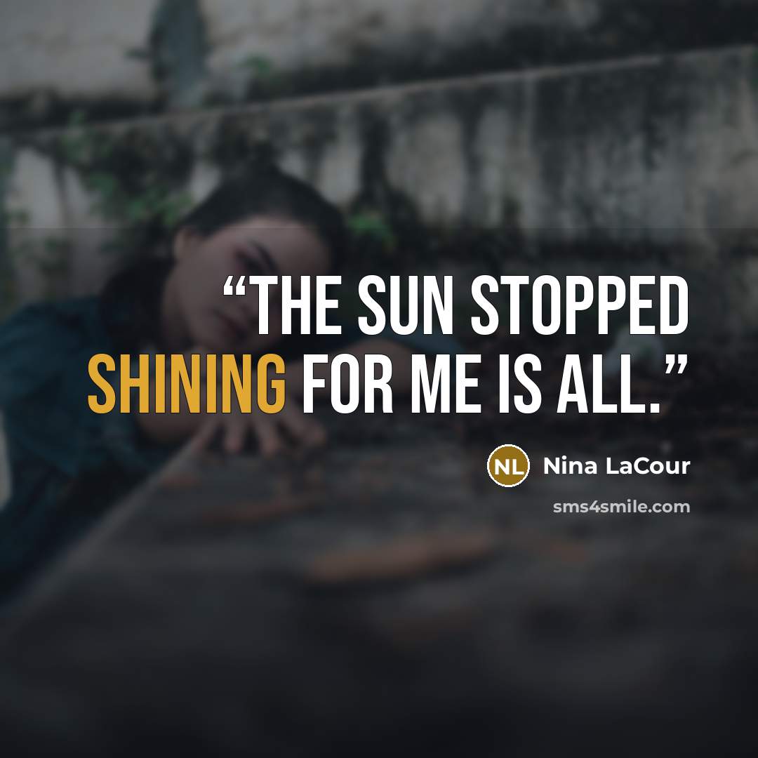 “The sun stopped shining for me is all.” quote by Nina LaCour