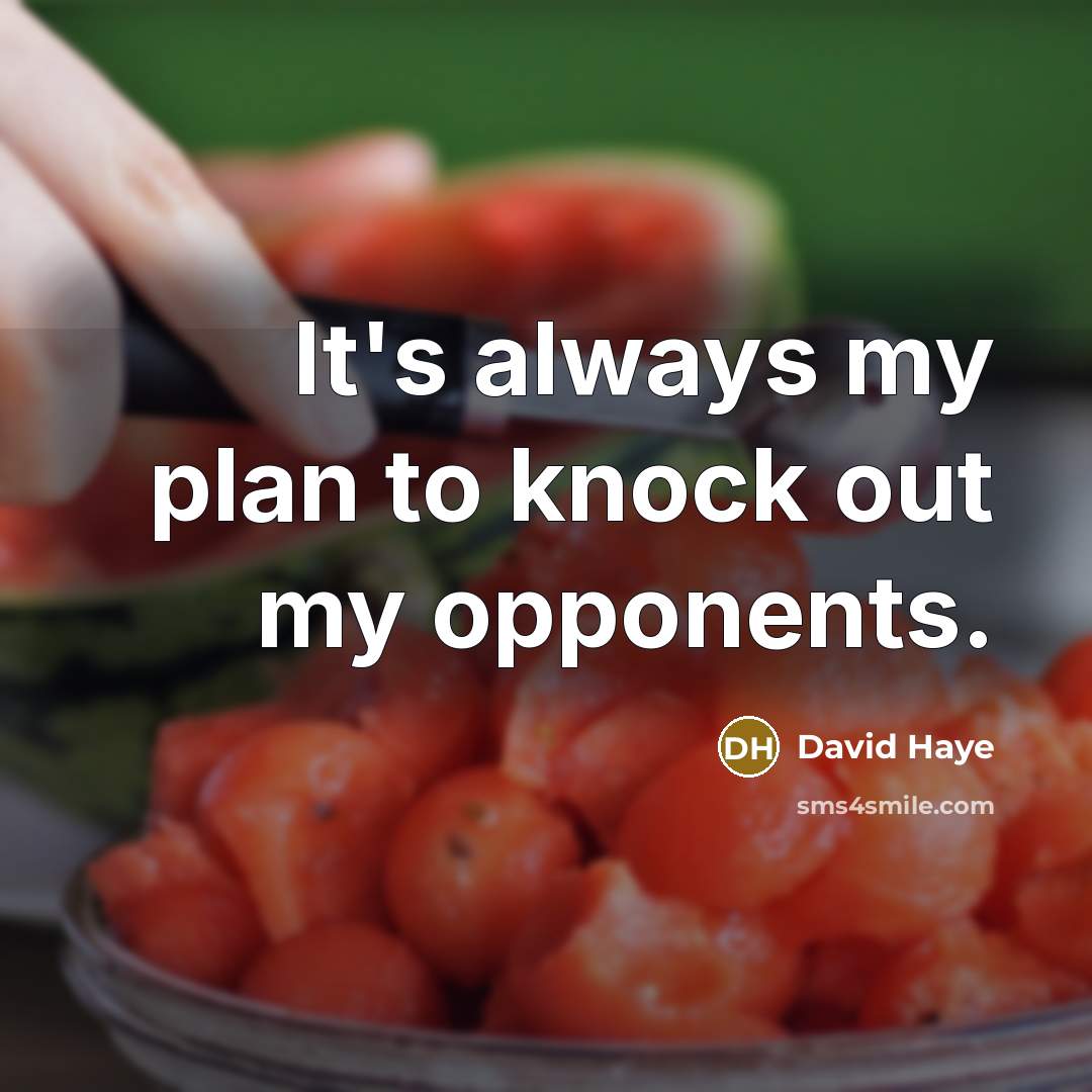 “It's always my plan to knock out my opponents.” quote by David Haye