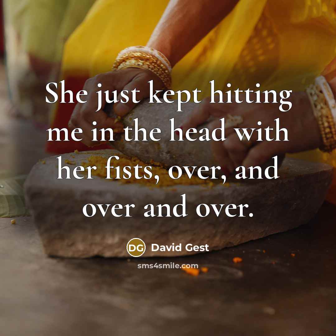 “She just kept hitting me in the head with her fists, over, and over and over.” quote by David Gest