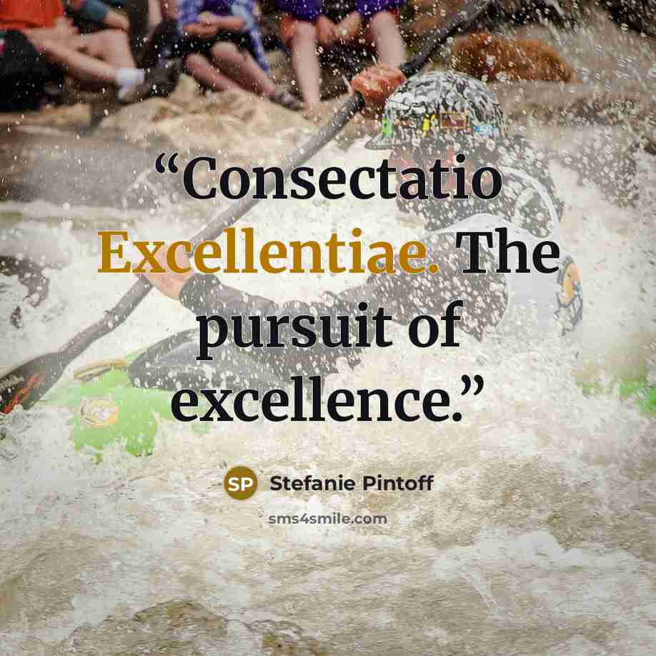 “Consectatio Excellentiae. The pursuit of excellence.” quote by Stefanie Pintoff