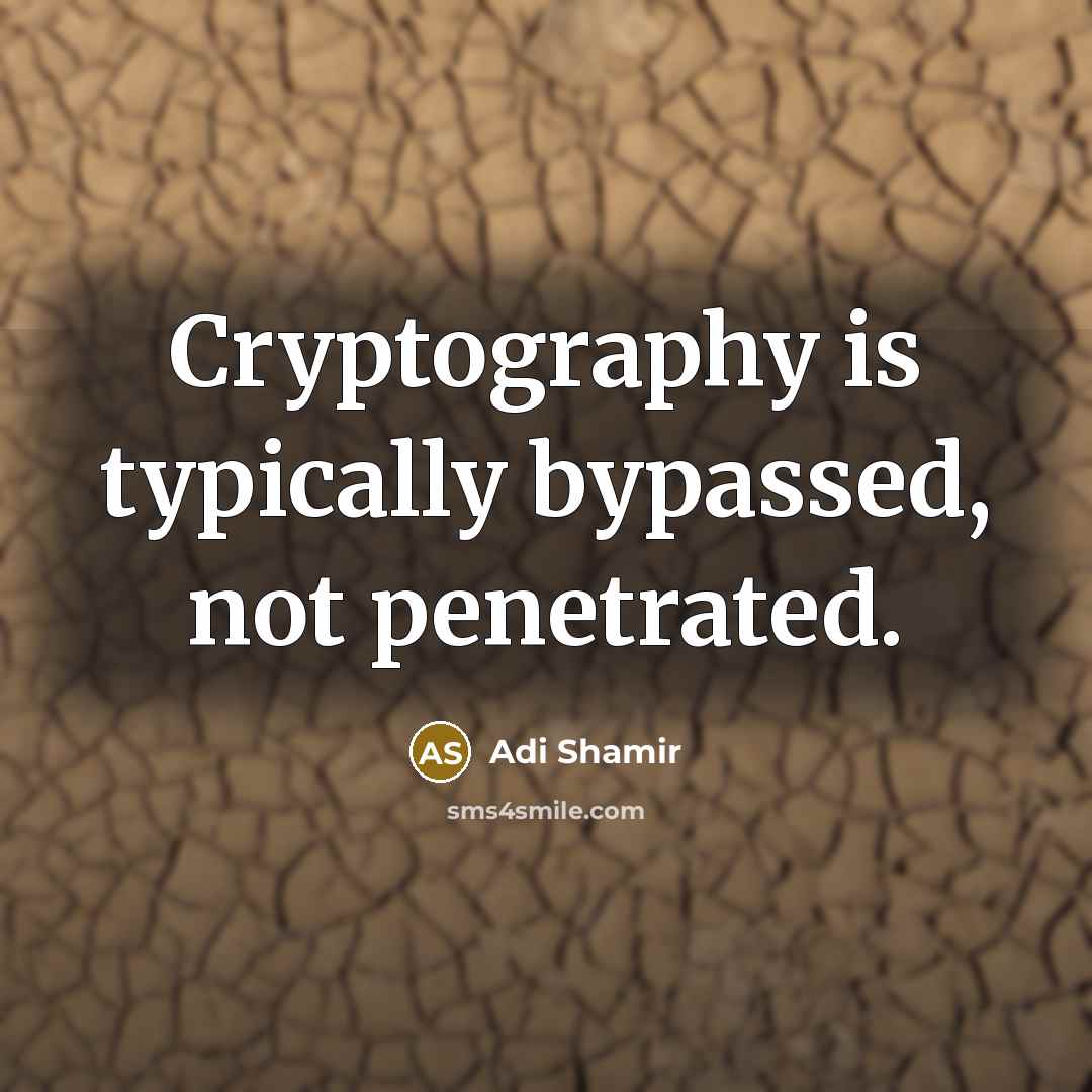 “Cryptography is typically bypassed, not penetrated.” quote by Adi Shamir