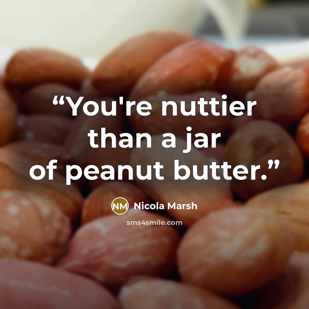 “You're nuttier than a jar of peanut butter.” quote by Nicola Marsh