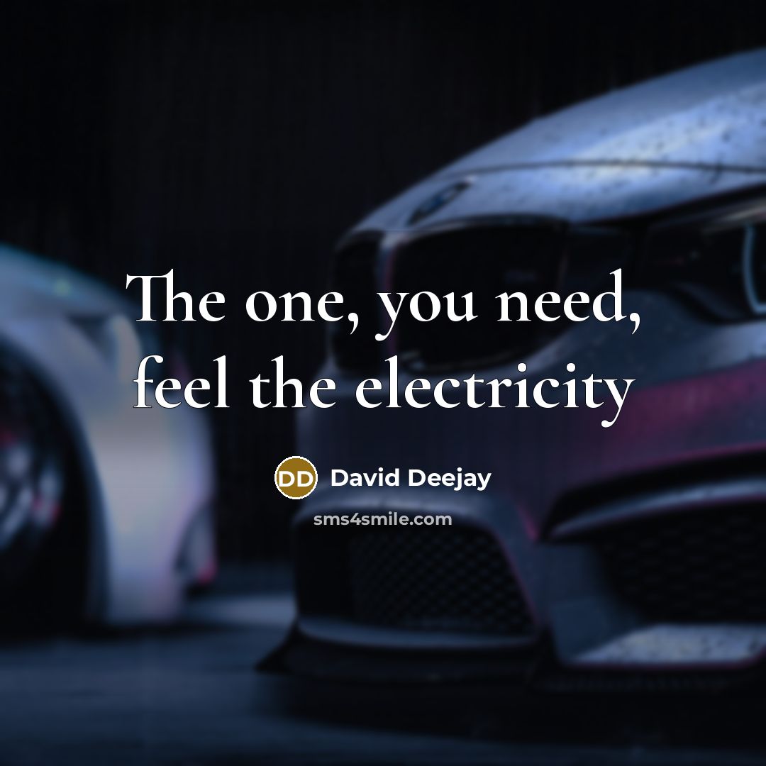 “The one, you need, feel the electricity” quote by David Deejay