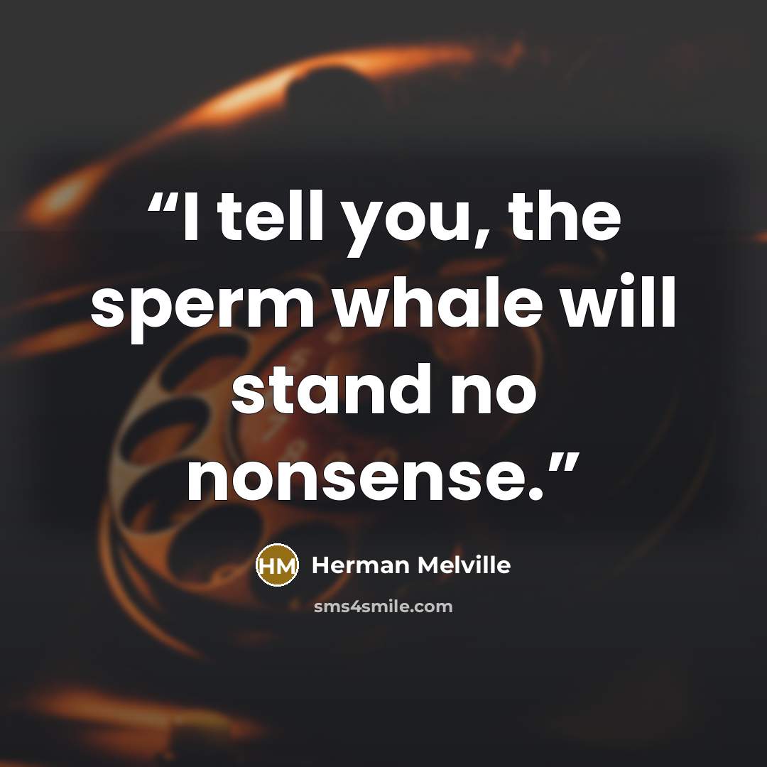 “I tell you, the sperm whale will stand no nonsense.” quote by Herman Melville