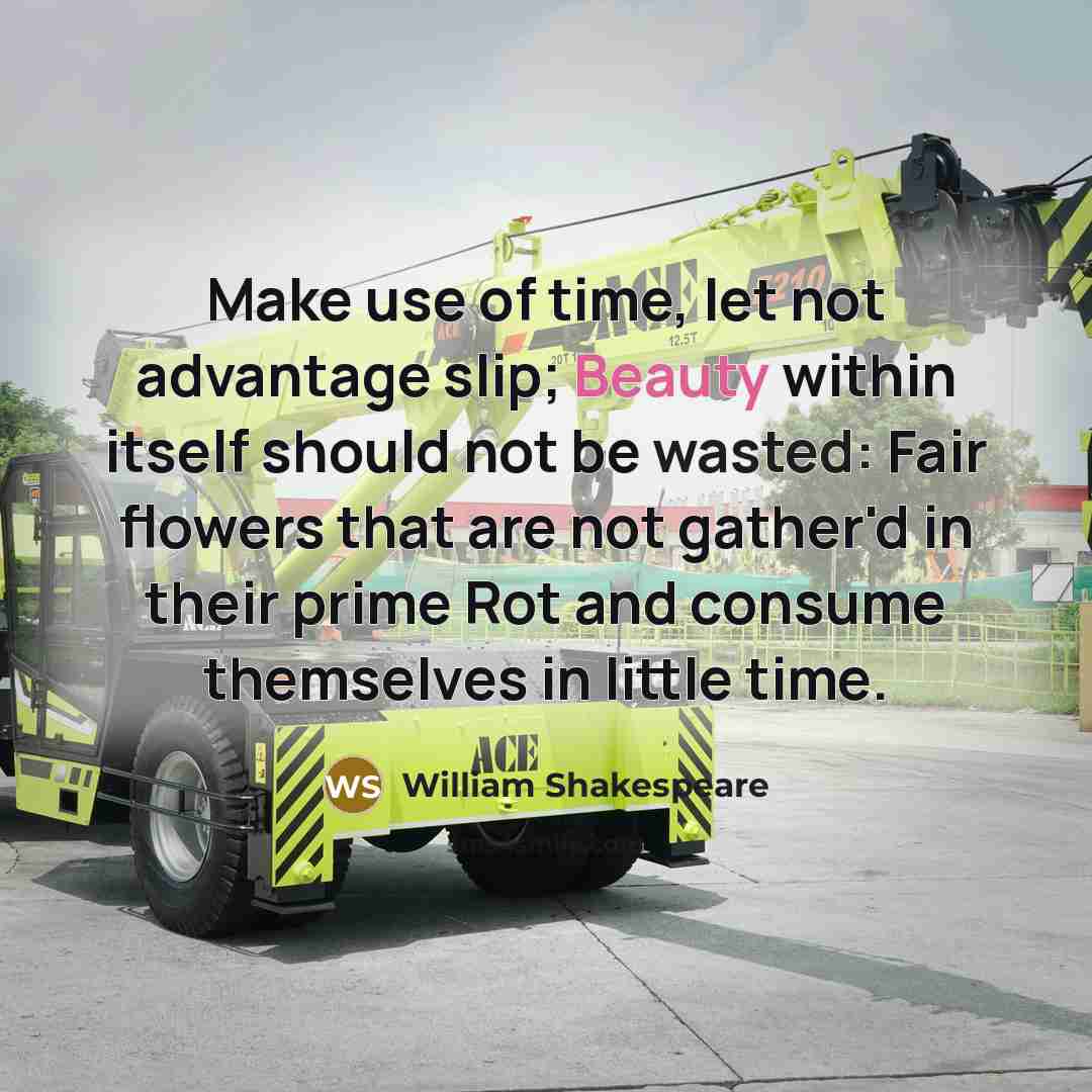 “Make use of time, let not advantage slip; Beauty within itself should not be wasted: Fair flowers that are not gather'd in their prime Rot and consume themselves in little time.” quote by William Shakespeare