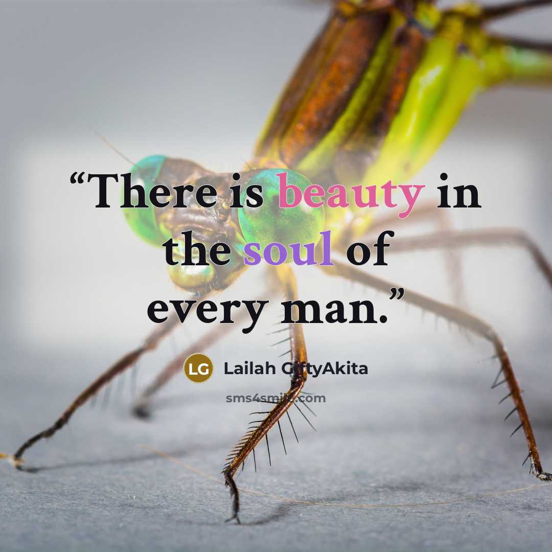 “There is beauty in the soul of every man.” quote by Lailah GiftyAkita