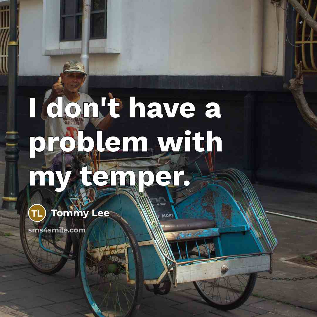 “I don't have a problem with my temper.” quote by Tommy Lee