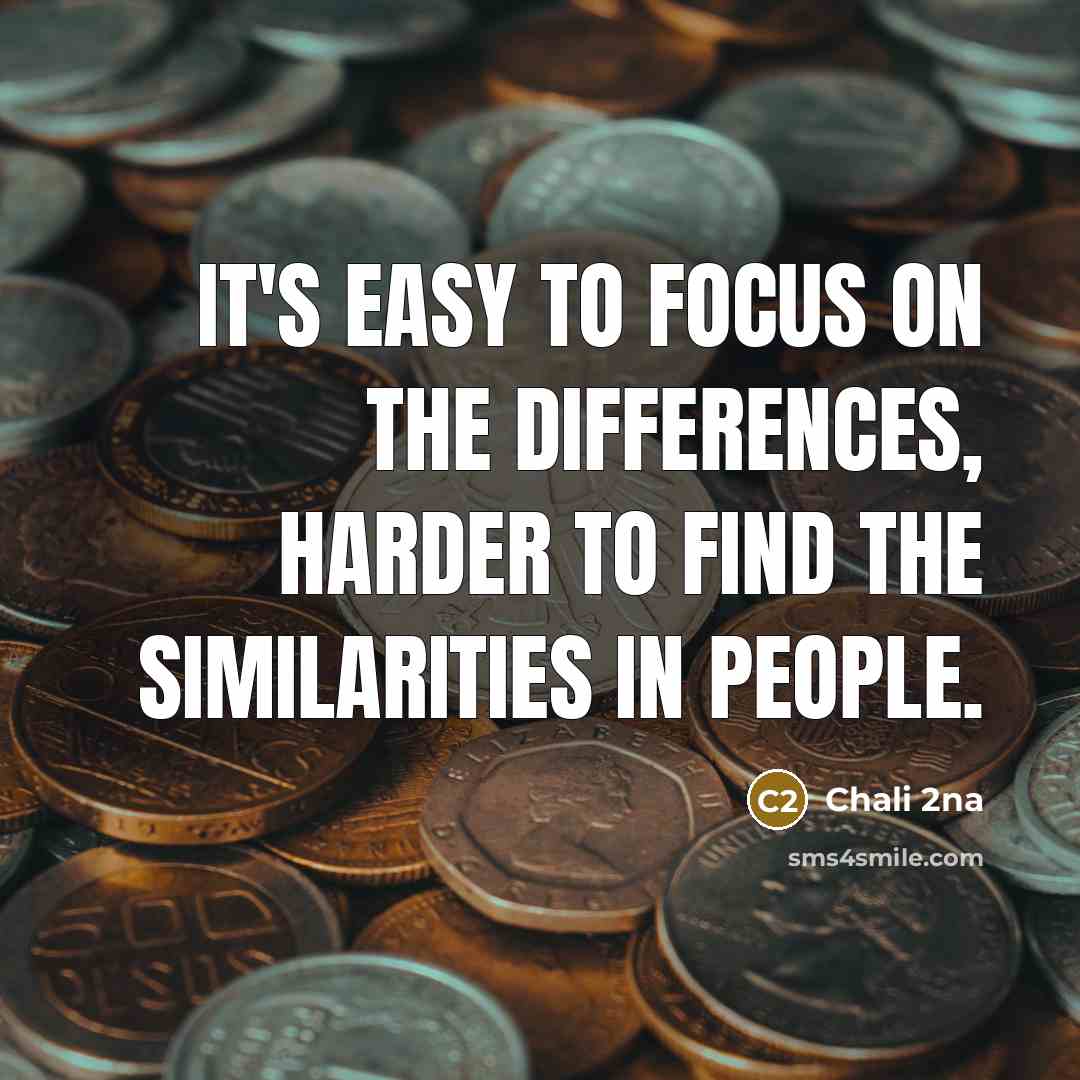 “It's easy to focus on the differences, harder to find the similarities in people.” quote by Chali 2na