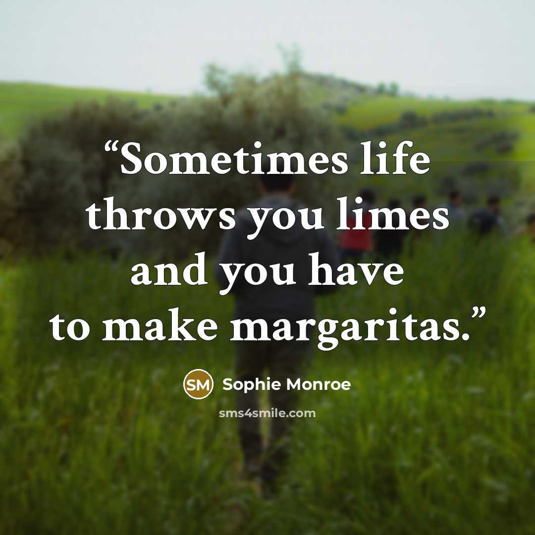 “Sometimes life throws you limes and you have to make margaritas.” quote by Sophie Monroe