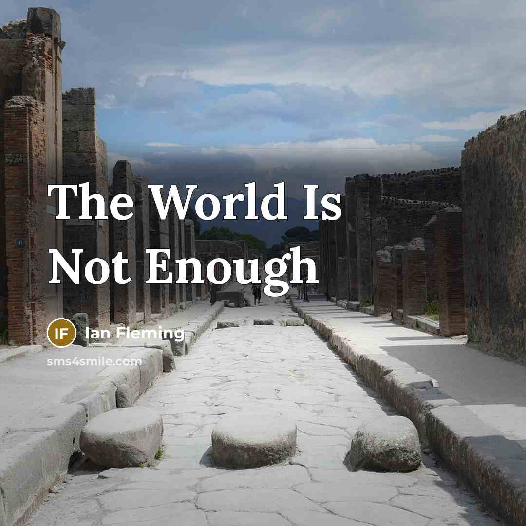 “The World Is Not Enough” quote by Ian Fleming