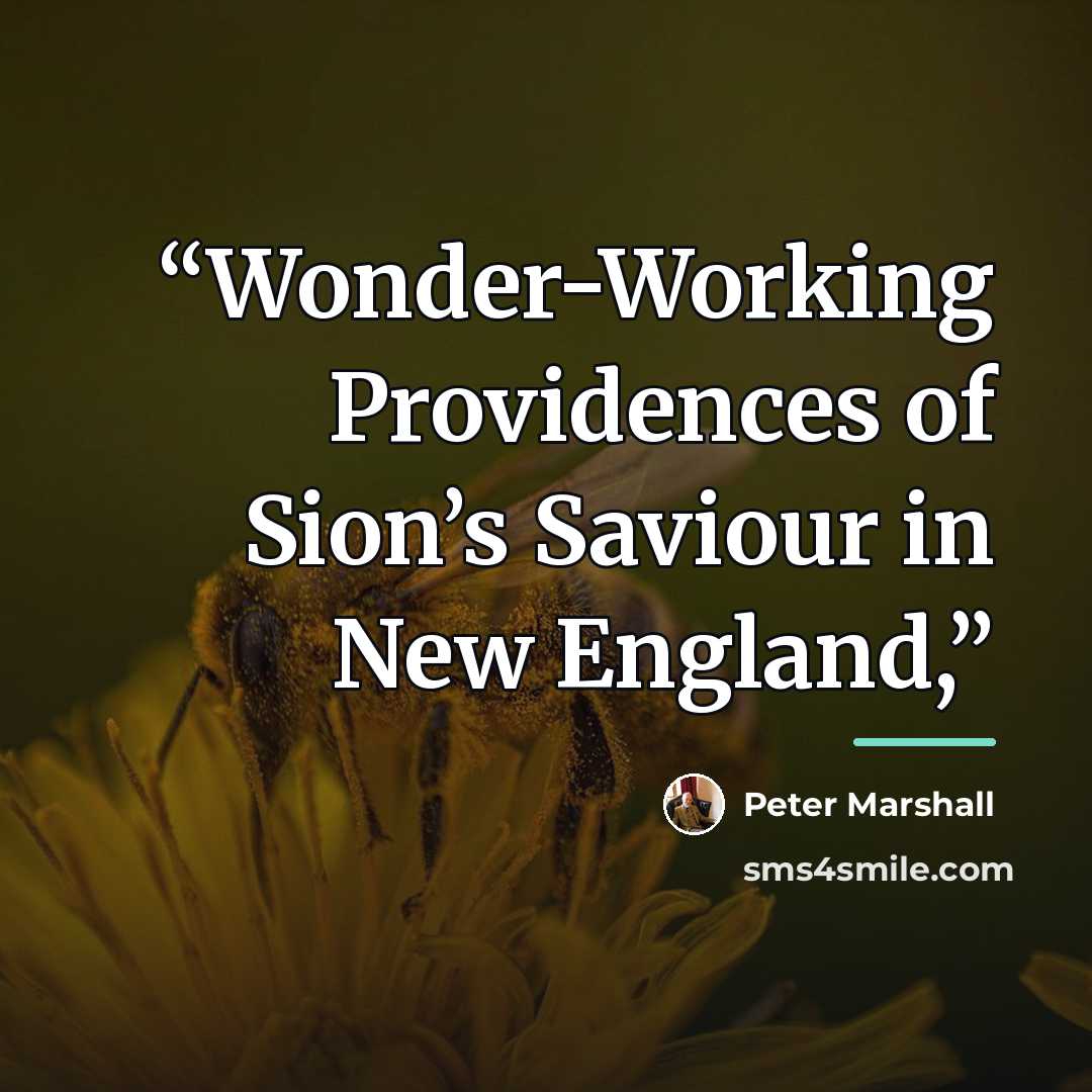 “Wonder-Working Providences of Sion’s Saviour in New England,” quote by Peter Marshall