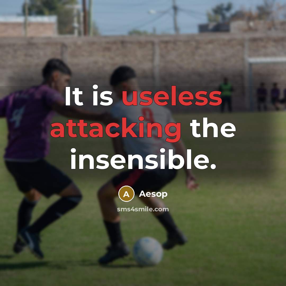 “It is useless attacking the insensible.” quote by Aesop