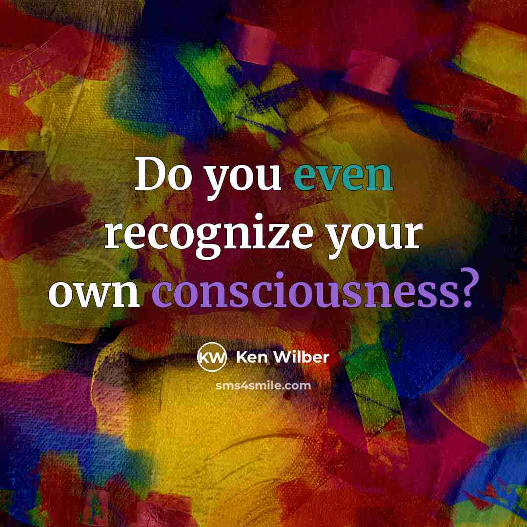 “Do you even recognize your own consciousness?” quote by Ken Wilber