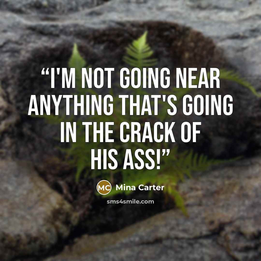 “I'm not going near anything that's going in the crack of his ass!” quote by Mina Carter