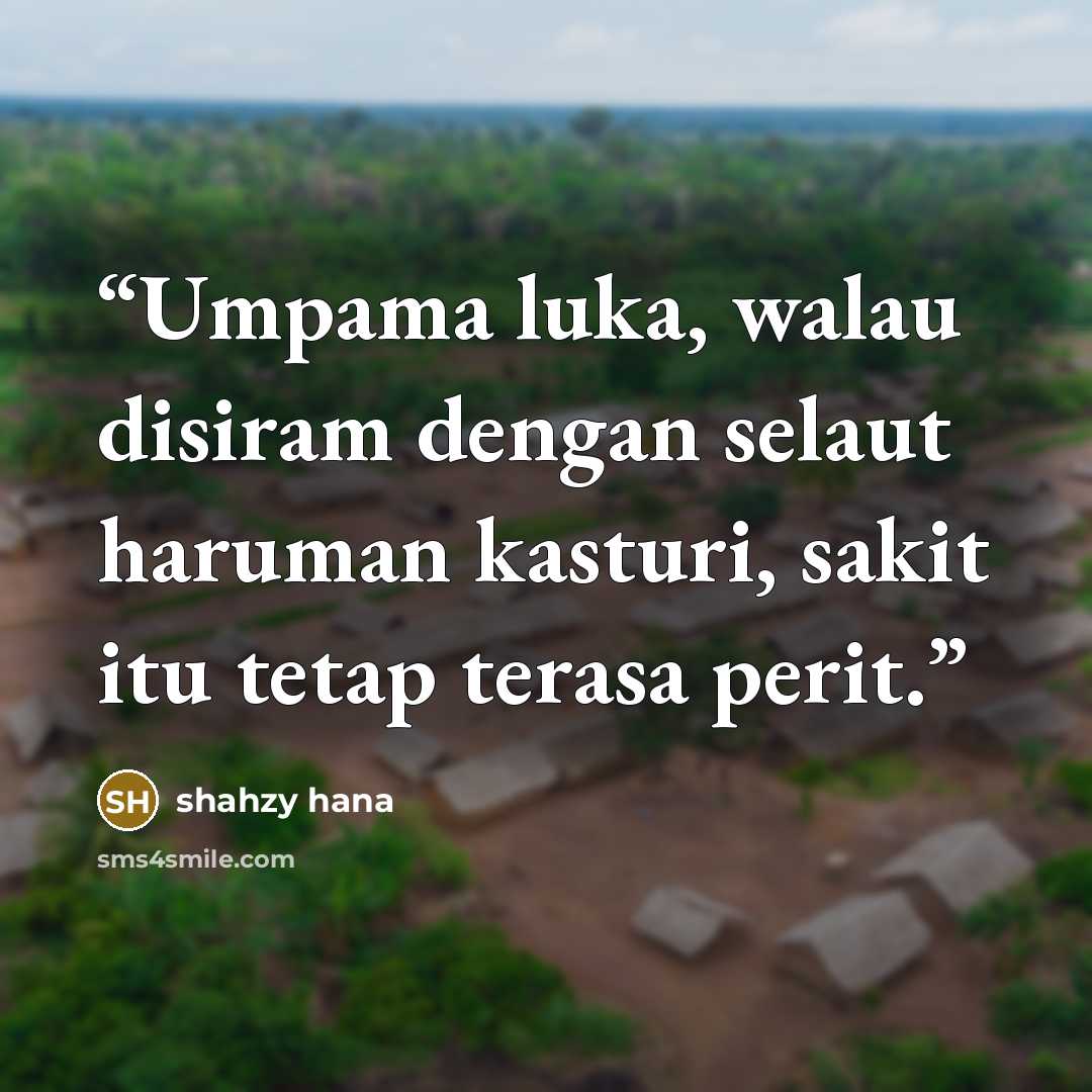 “Umpama luka, walau disiram dengan selaut haruman kasturi, sakit itu tetap terasa perit.” quote by Shahzy Hana