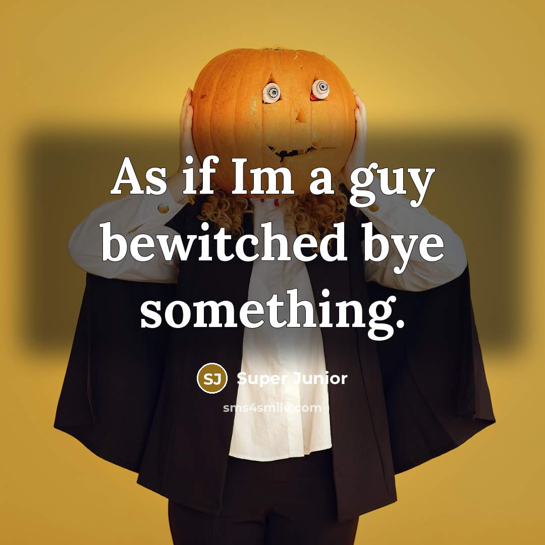 “As if Im a guy bewitched bye something.” quote by Super Junior